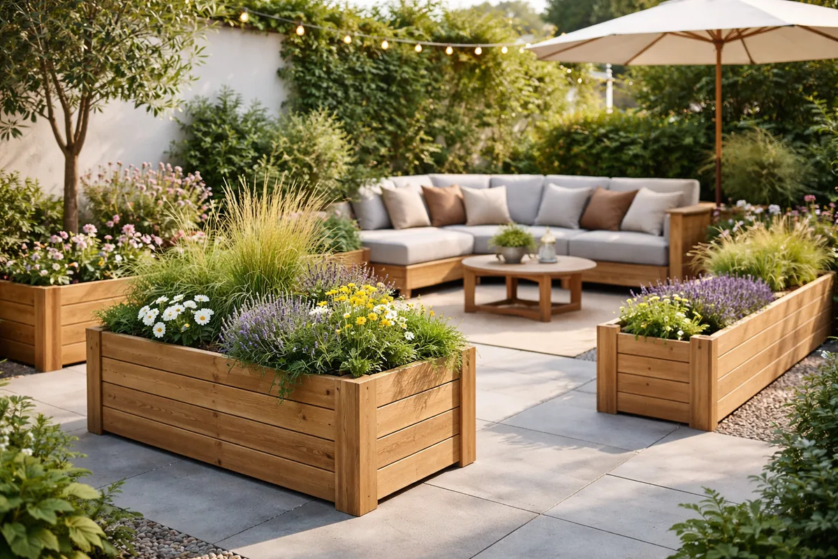 Comment aménager un espace extérieur avec des jardinières en bois